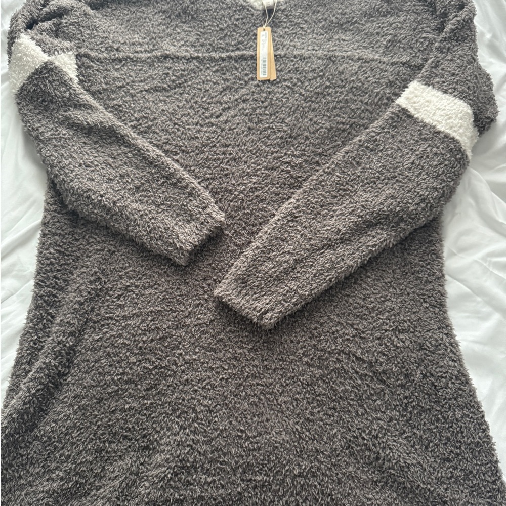SKIMS Charcoal and Cream Women's Sweater